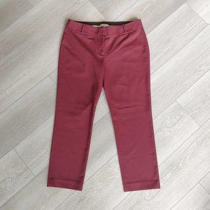 LOFT Marisa cropped stretch pants (burgundy)